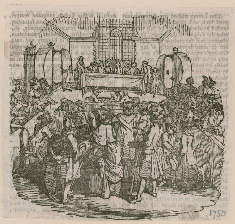 Une loterie; datée 1750 - English School
