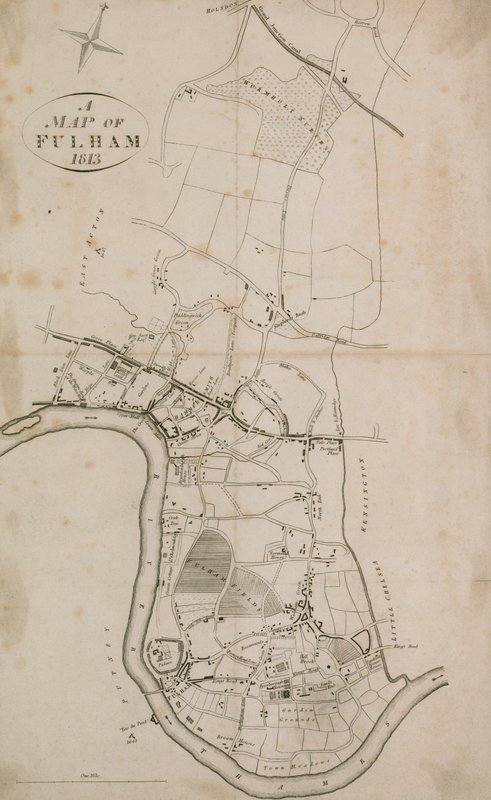Carte de Fulham, Londres, 1813 - English School