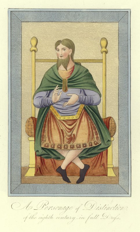 Un personnage de distinction du 8ème siècle en grande tenue - English School