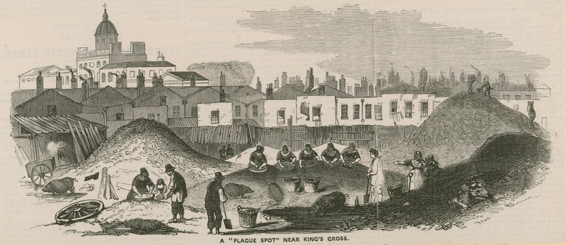 Un point de peste près de Kings Cross, Londres - English School