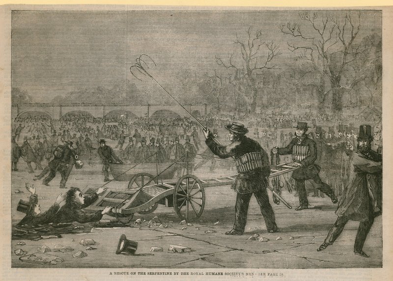Un sauvetage sur la Serpentine par les hommes de la Royal Humane Society - English School