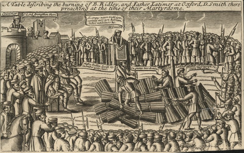 Tableau décrivant le bûcher de l