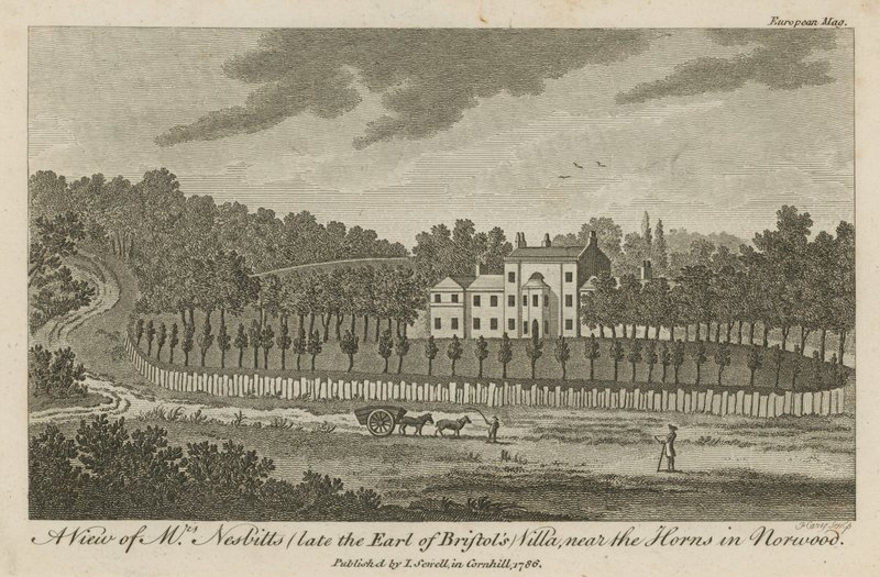 Vue de la villa de M. Nesbitt (anciennement celle du comte de Bristol), près des Horns à Norwood - English School