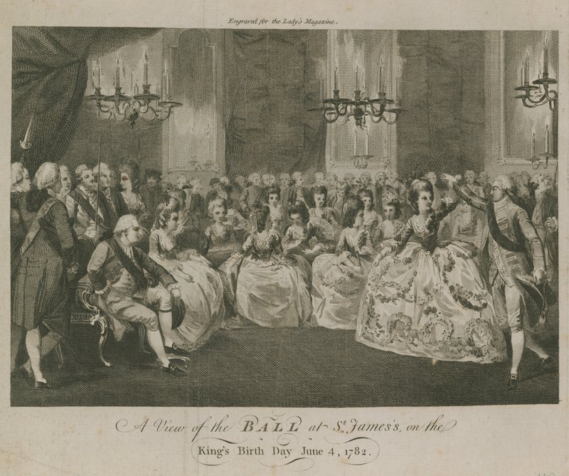 Vue du bal au palais de St James - English School
