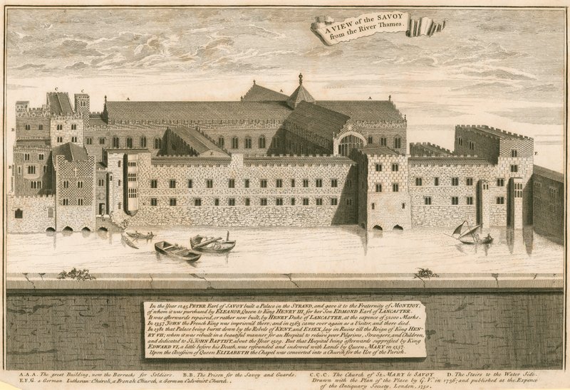 Vue du Savoy, Londres, depuis la Tamise - English School