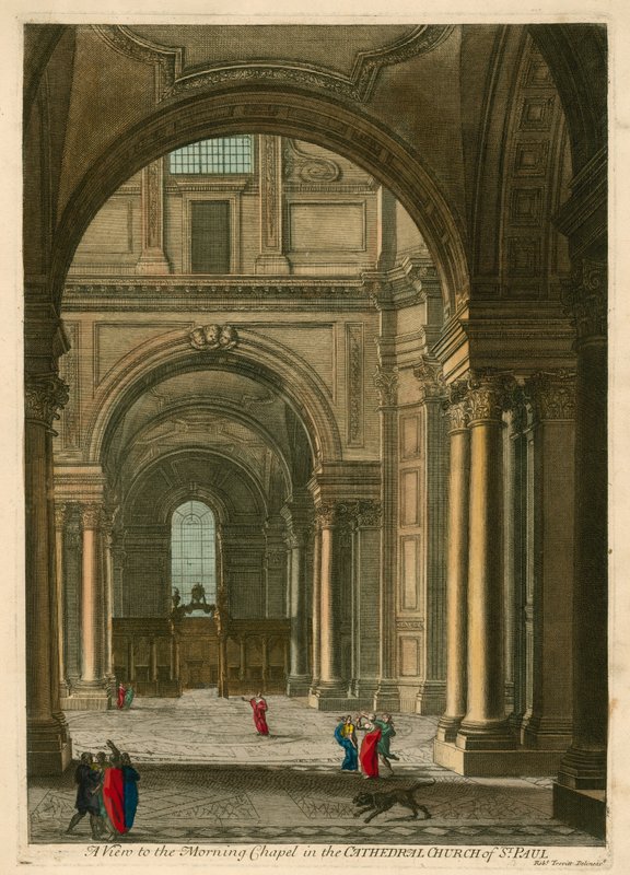 Vue de la chapelle du matin dans la cathédrale Saint-Paul, Londres - English School