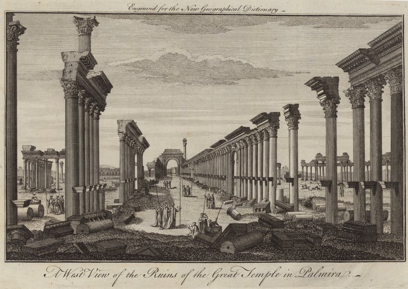 Vue ouest des ruines du Grand Temple à Palmyre - English School