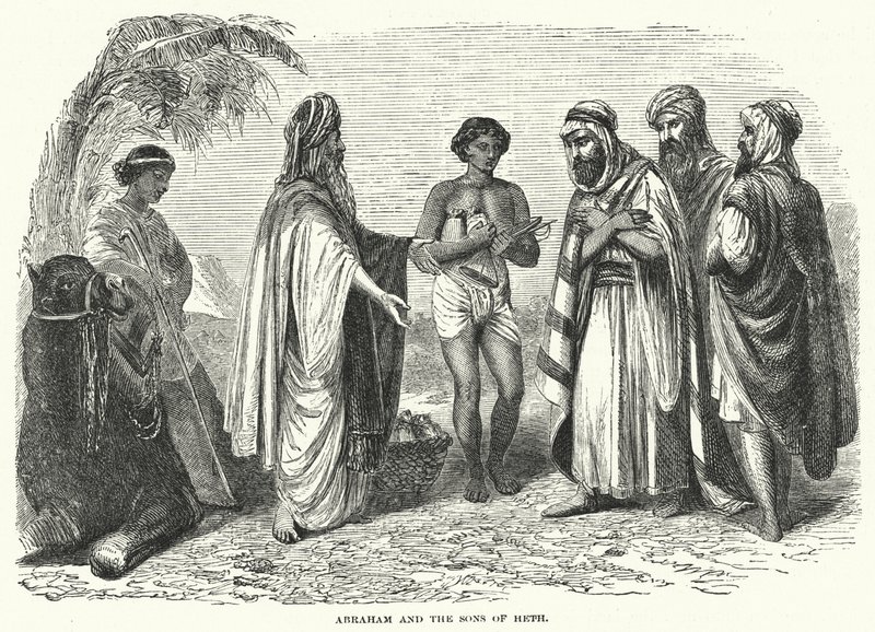 Abraham et les fils de Heth (gravure) - English School