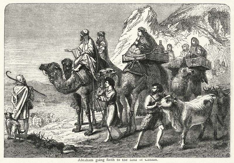 Abraham partant pour la terre de Canaan (gravure) - English School