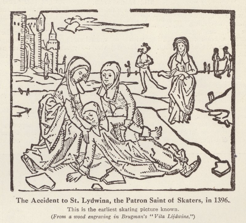 Accident de Sainte Lydwina, patronne des patineurs, en 1396 - English School
