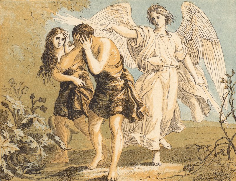 Adam et Ève chassés du jardin - English School