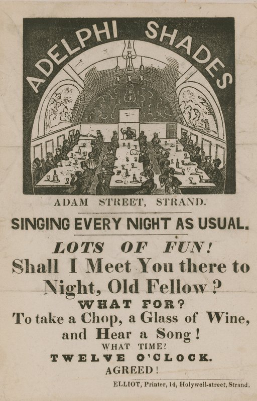 Publicité pour Adelphi Shades, Adam Street, Strand - English School