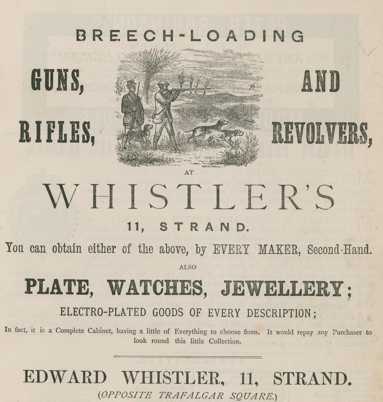 Publicité pour Edward Whistler, 11 Strand, Londres - English School