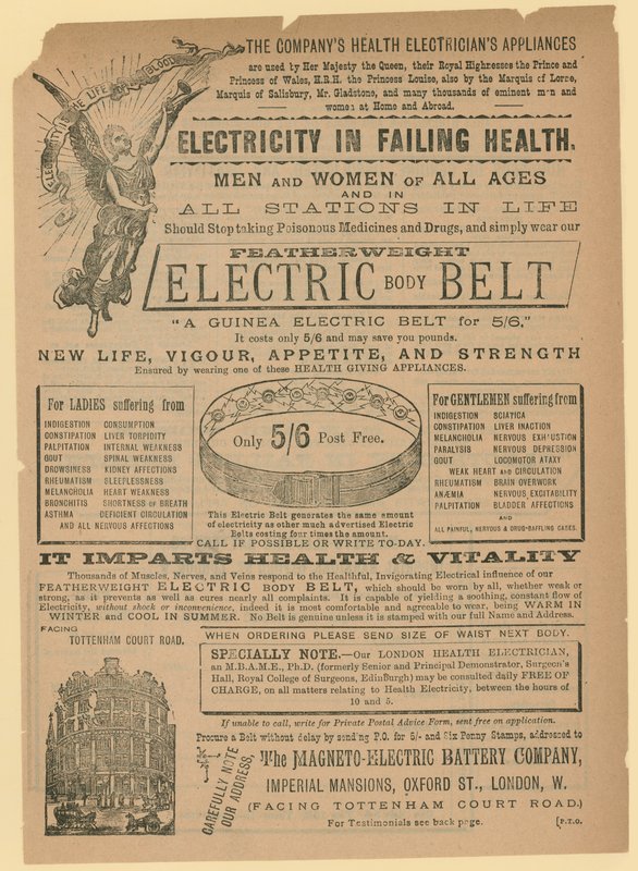 Publicité pour la Ceinture Électrique - English School