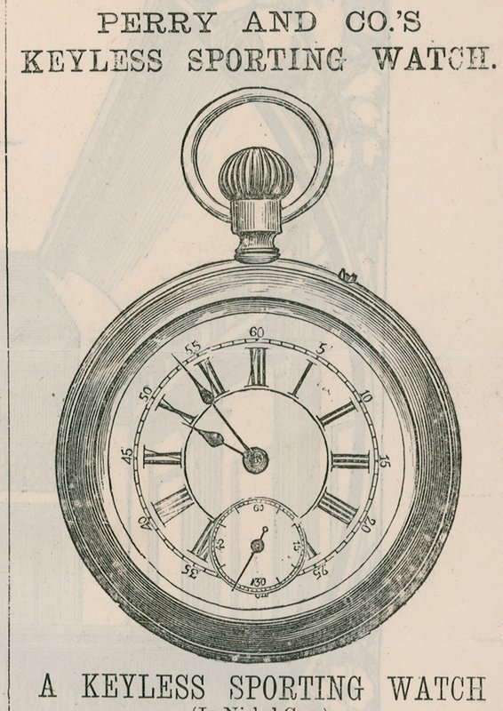 Publicité pour la montre de sport sans clé de Perry & Co - English School