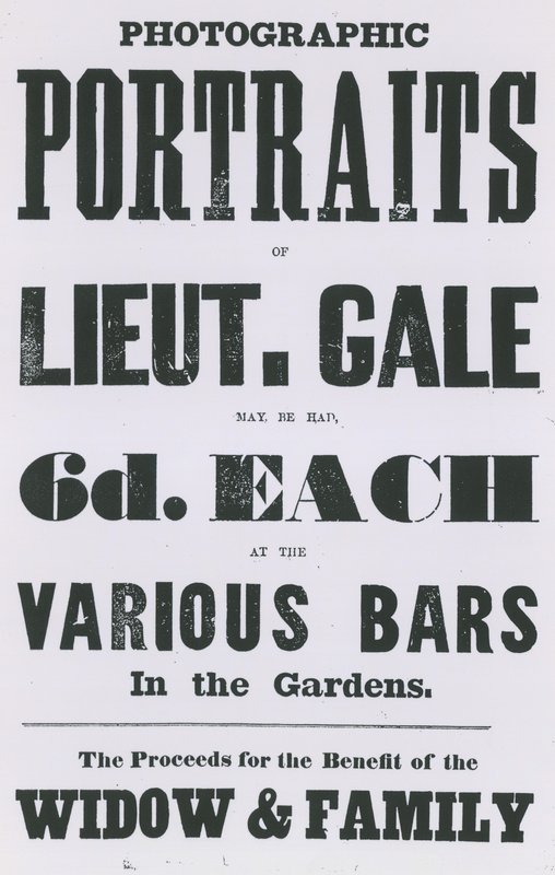 Publicité pour les portraits photographiques du Lieutenant Gale - English School