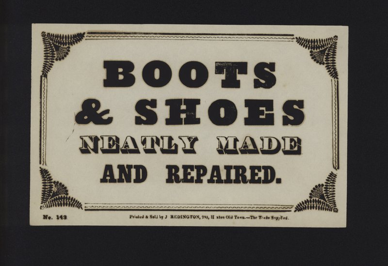 Annonce : Bottes et chaussures fabriquées et réparées avec soin (type) - English School