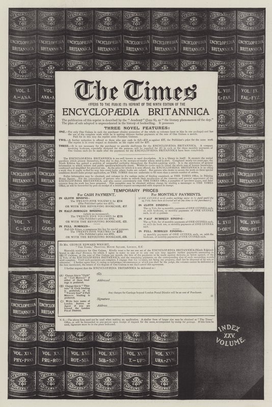 Publicité, Encyclopaedia Britannica (gravure) - English School