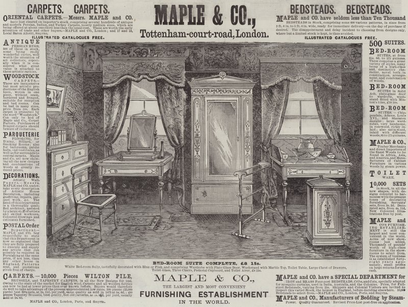 Publicité, Maple and Company (gravure) - English School
