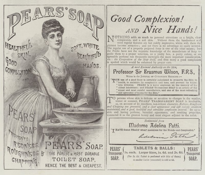 Publicité, savon Pears (gravure) - English School