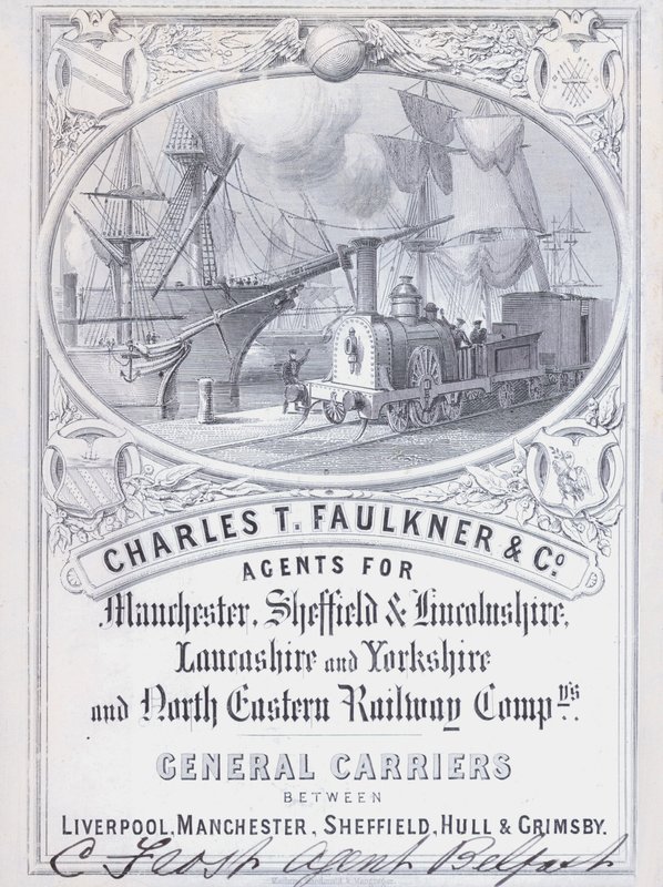 Publicité pour Charles T Faulkner and Company, agents pour les compagnies ferroviaires - English School