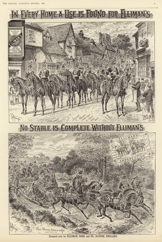 Publicité pour Ellimans Embrocation - English School