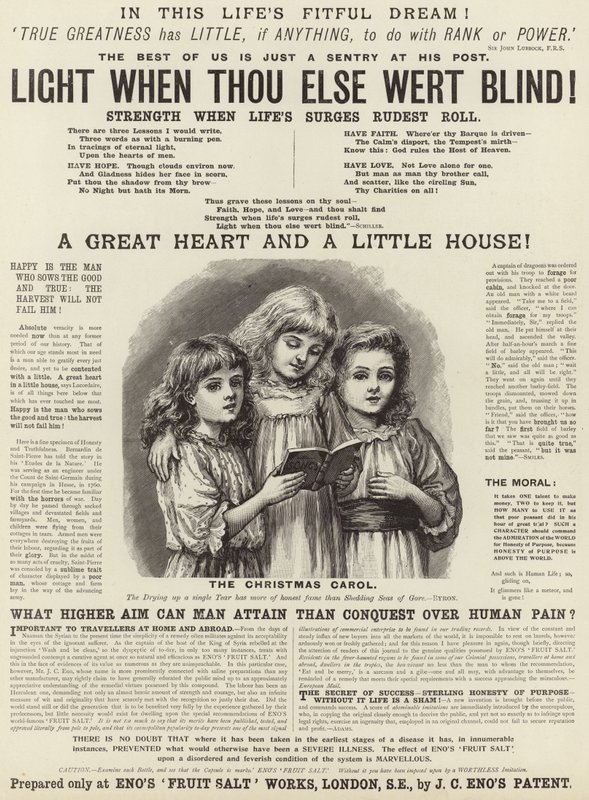 Publicité pour le sel de fruits Enos - English School