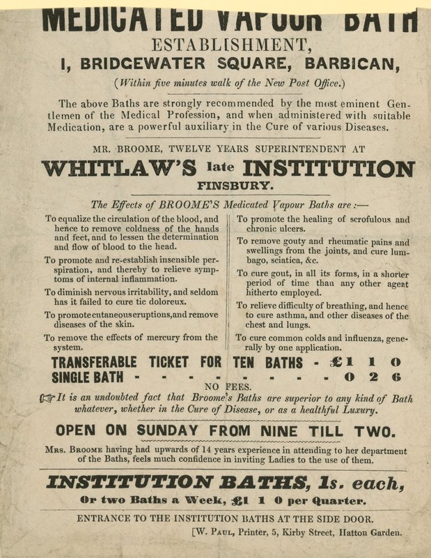 Publicité pour le bain de vapeur médicamenteux - English School