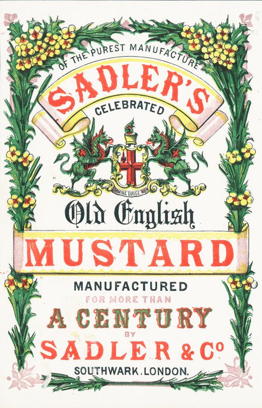 Publicité pour la vieille moutarde anglaise de Sadlers - English School
