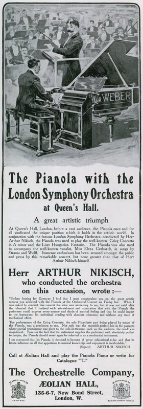 Publicité pour pianola - English School