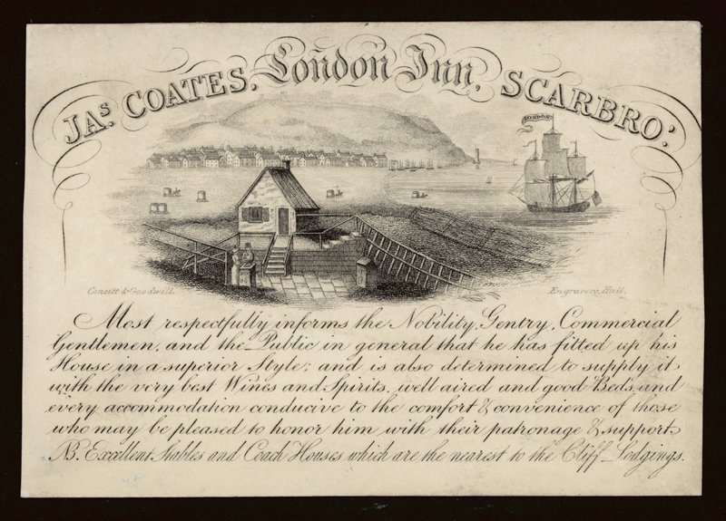 Publicité pour le London Inn, Scarborough, Yorkshire - English School