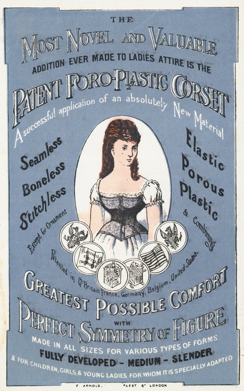 Publicité pour le corset Poro-Plastic breveté - English School
