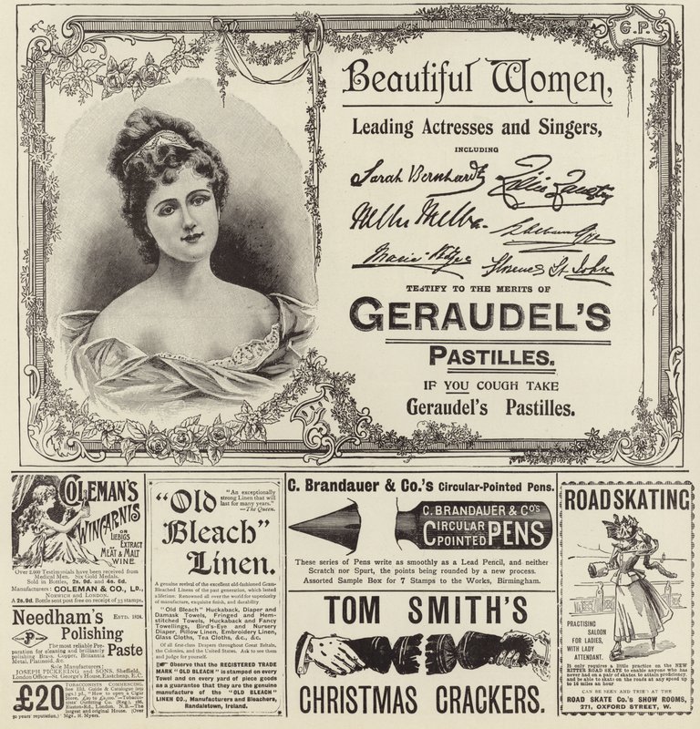Publicité du numéro de Noël de The Graphic 1896 - English School