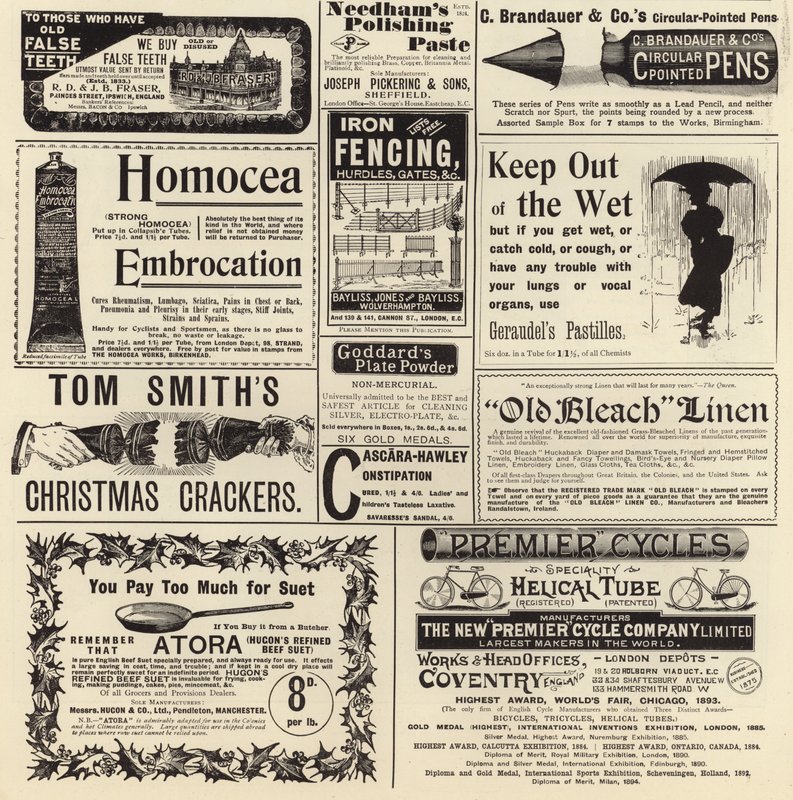 Publicité du numéro de Noël de The Graphic 1897 - English School
