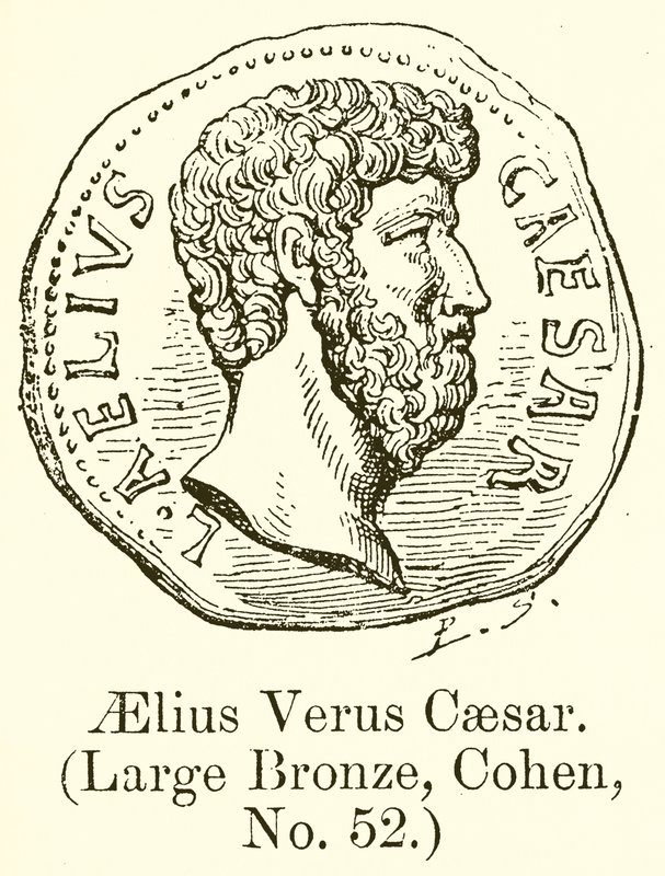 Aelius Verus Caesar. (Grand bronze, Cohen, n° 52) (gravure) - English School