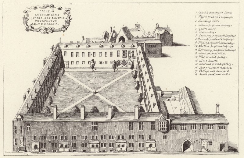 Vue aérienne du Gresham College dans la ville de Londres - English School