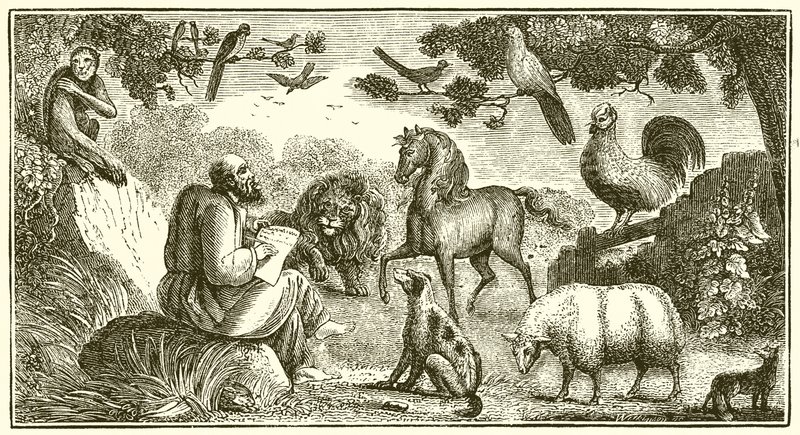 Ésope composant ses fables - English School