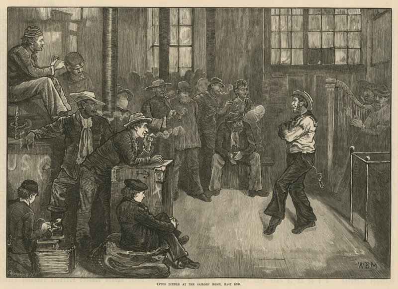 Après le dîner à la Maison des Marins, East End, Londres - English School
