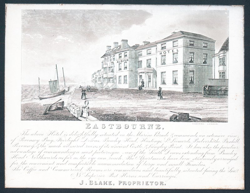 Albion Hotel, carte de visite du propriétaire, J Blake - English School
