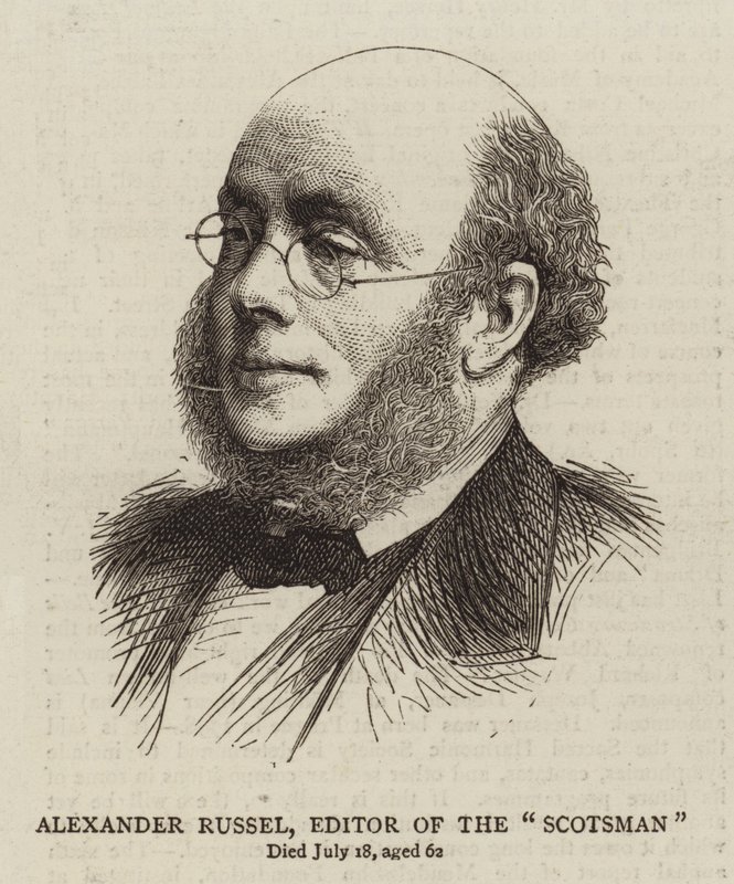 Alexander Russel, rédacteur en chef du "Scotsman" (gravure) - English School