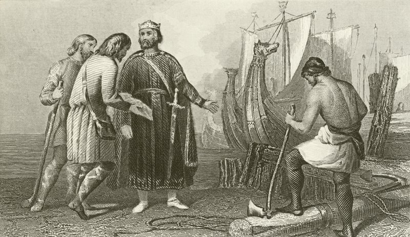 Alfred le Grand construisant la première flotte anglaise - English School