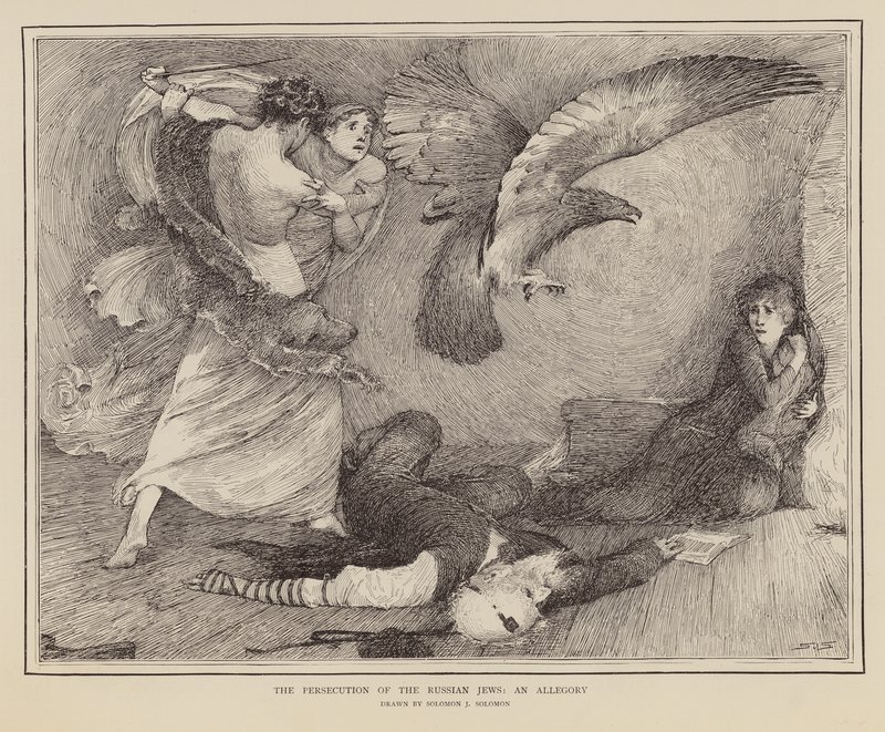 Allégorie montrant la persécution des Juifs russes - English School