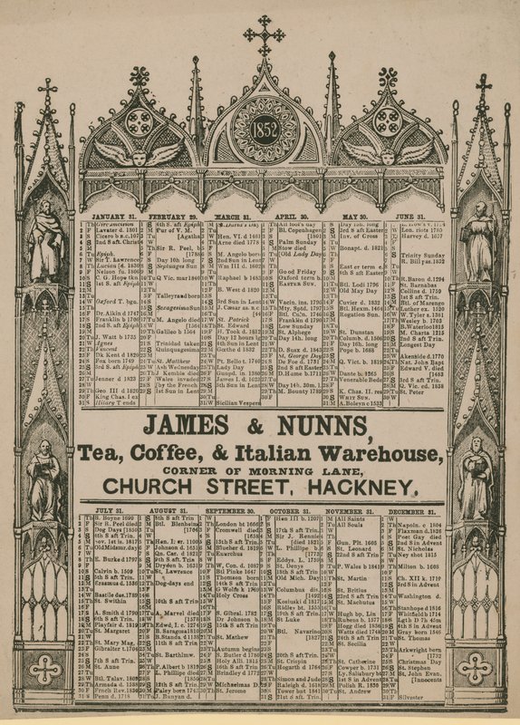 Almanach publié par James & Nunns - English School
