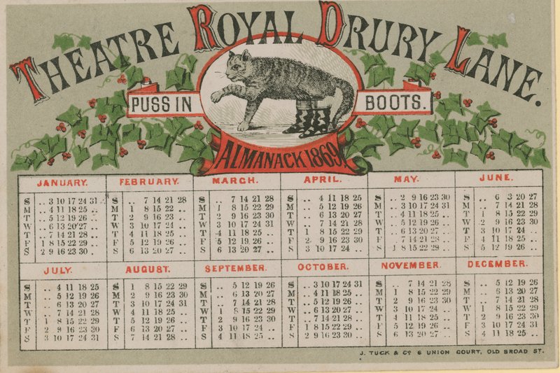 Almanach de 1869, publié par le Théâtre Royal Drury Lane - English School