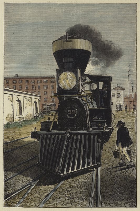 Une locomotive américaine et un attrape-vaches - English School