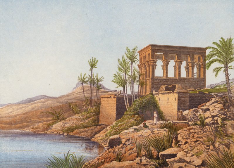 Un temple égyptien, au bord du Nil, Philae - English School