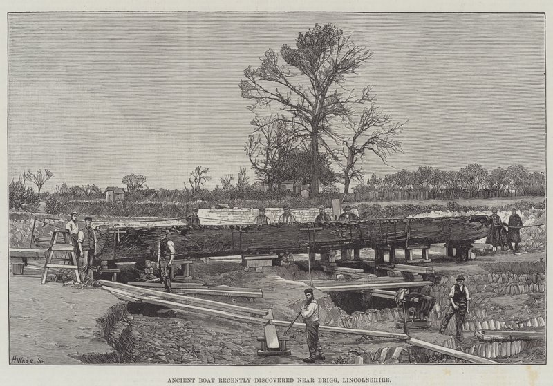 Ancien bateau récemment découvert près de Brigg, Lincolnshire - English School