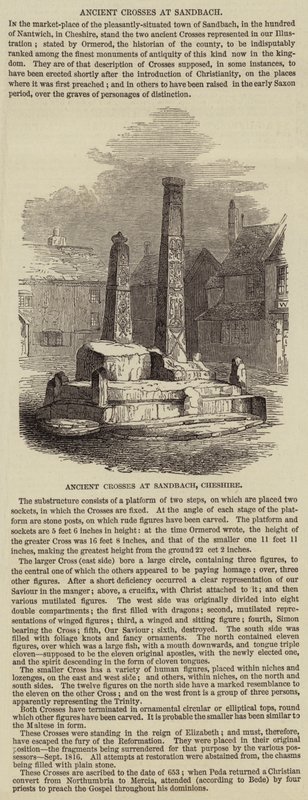 Ancienne croix à Sandbach (gravure) - English School