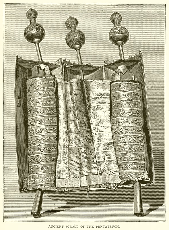 Ancien rouleau du Pentateuque - English School