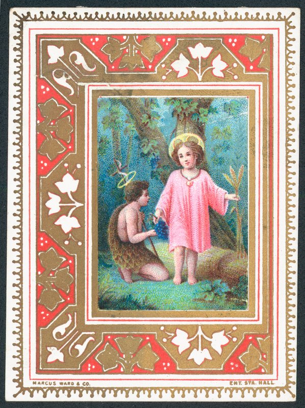 Anges dans les bois, Carte de Noël - English School
